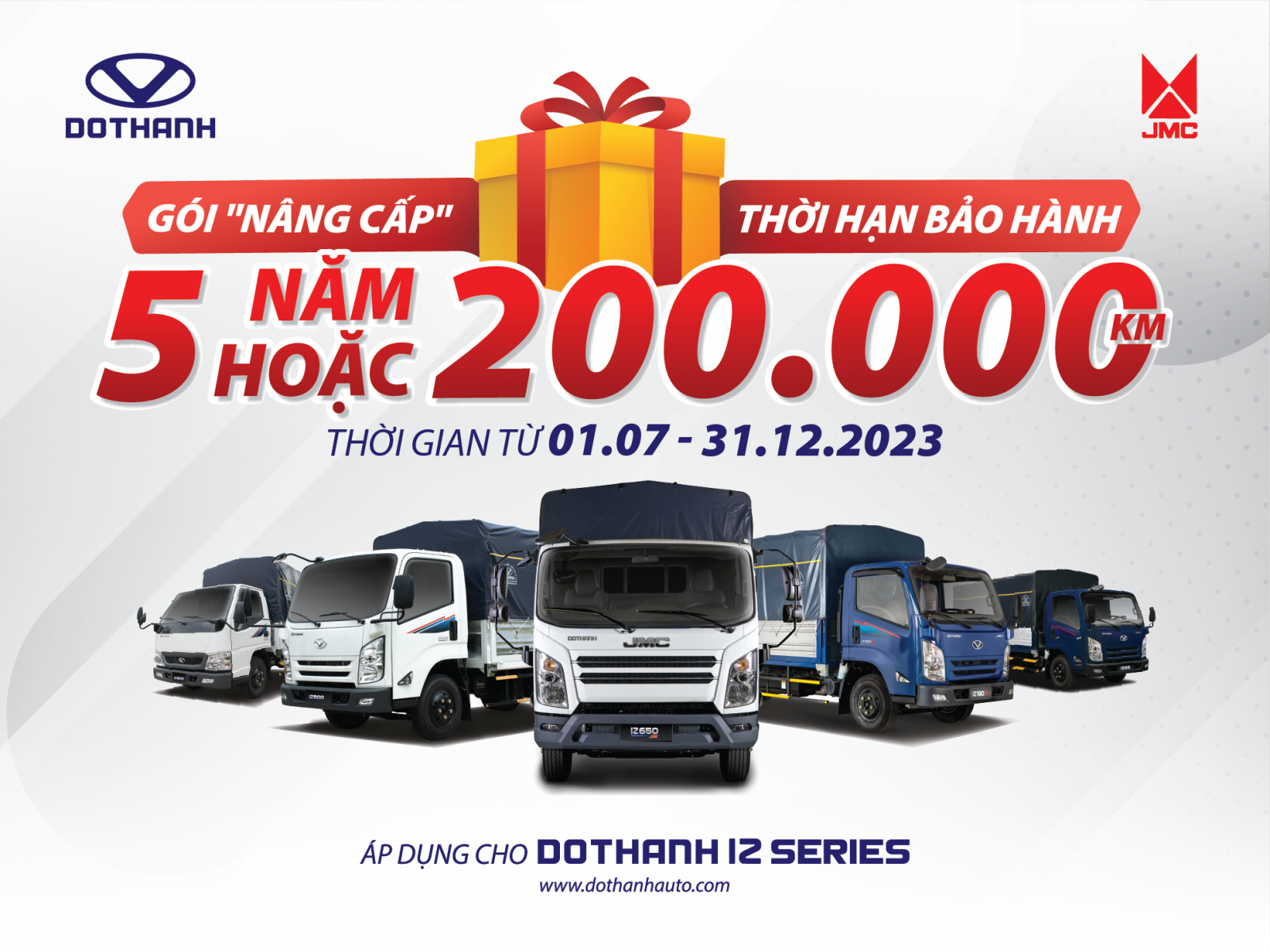 Chính sách bảo hành 5 năm hoặc 200.000km áp dụng khi mua xe tải DOTHANH IZ