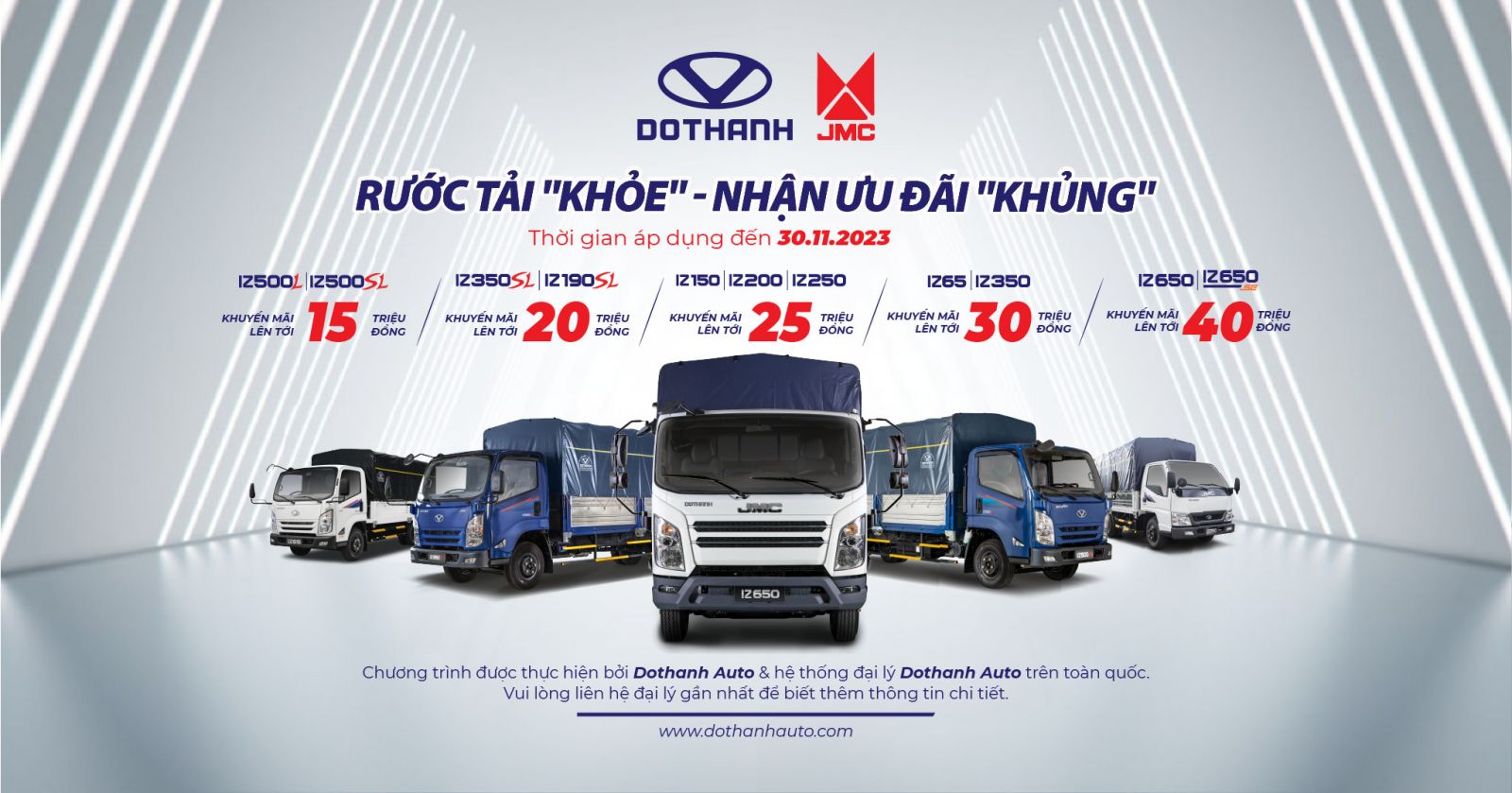 Chương trình khuyến mãi tháng 11/2023 khi mua xe tải DOTHANH IZ Series 