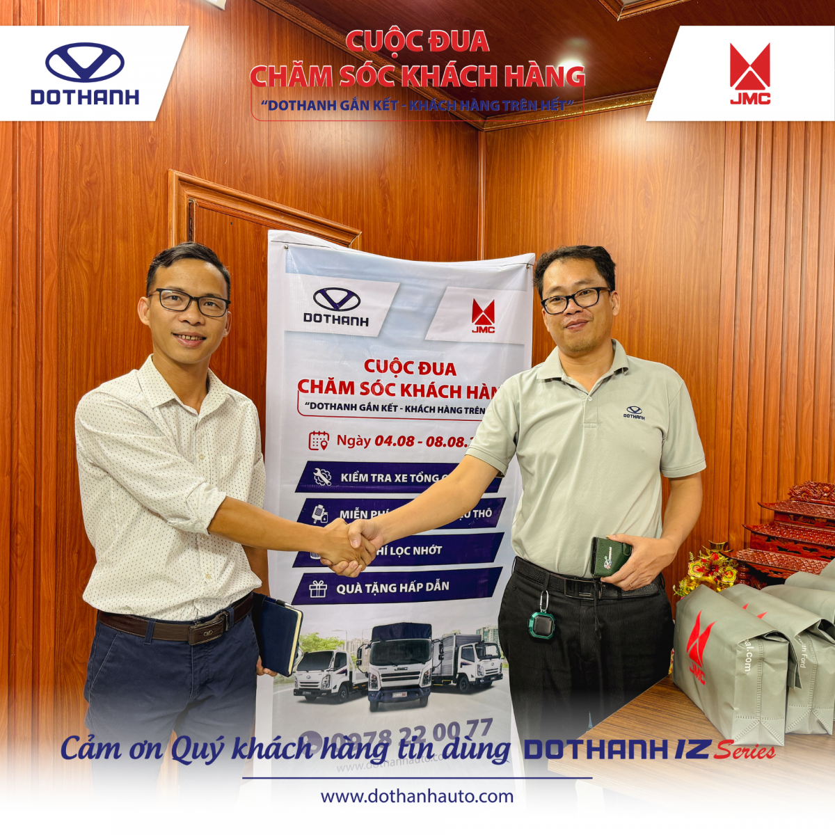 Tổng kết chương trình CUỘC ĐUA CHĂM SÓC KHÁCH HÀNG | Khách lô xe tải DOTHANH IZ miền Bắc, miền Trung