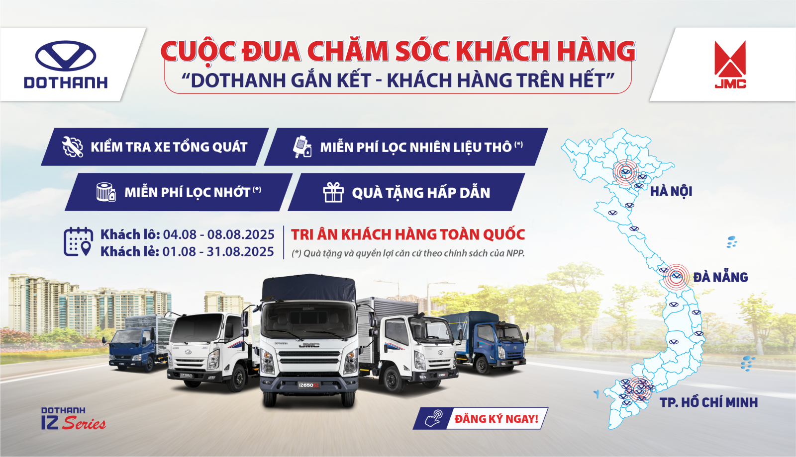 Tổng kết chương trình CUỘC ĐUA CHĂM SÓC KHÁCH HÀNG | Khách lô xe tải DOTHANH IZ miền Bắc, miền Trung
