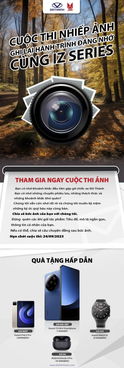 Cuộc Thi Nhiếp Ảnh – Ghi Lại Hành Trình Đáng Nhớ Cùng XE TẢI DOTHANH IZ Series