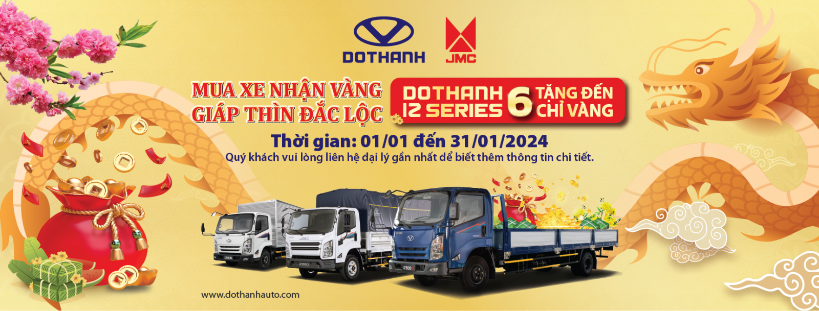 Chương trình khuyến mãi “Mua Xe Nhận Vàng - Giáp Thìn Đắc Lộc” đối với dòng xe tải nhẹ DOTHANH IZ