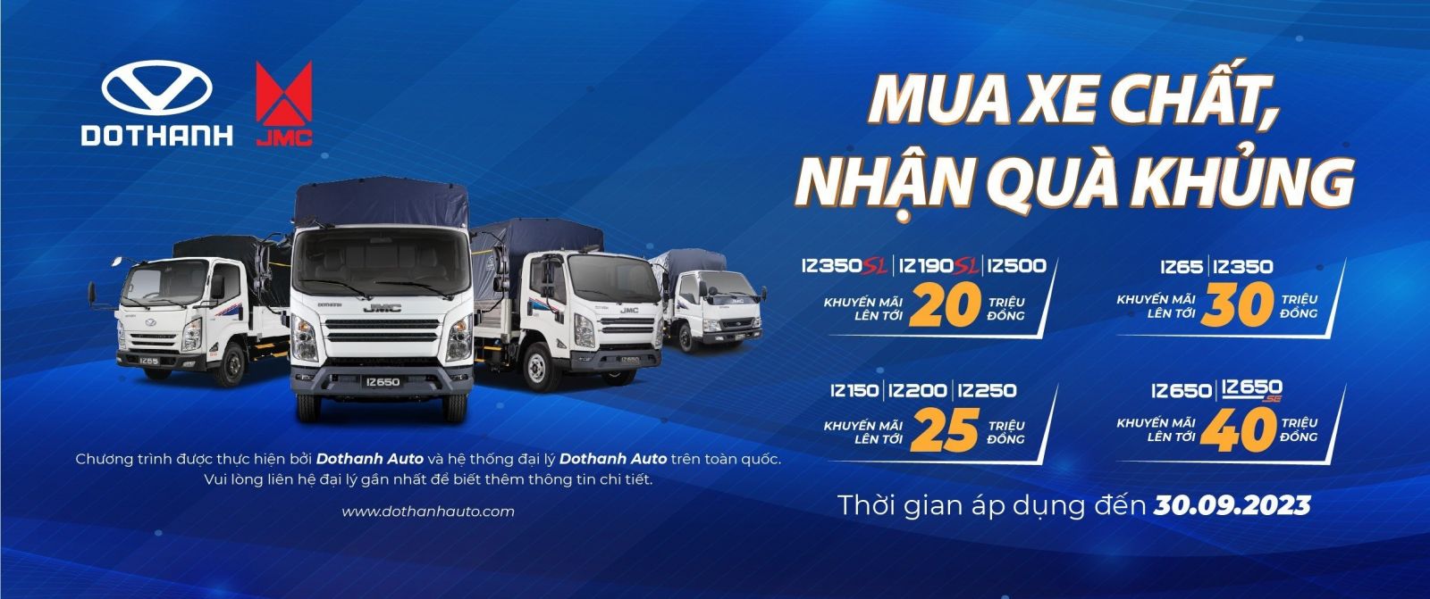 Khuyến mãi tháng 9 xe tải DOTHANH IZ "Mua xe chất - Nhận quà khủng"