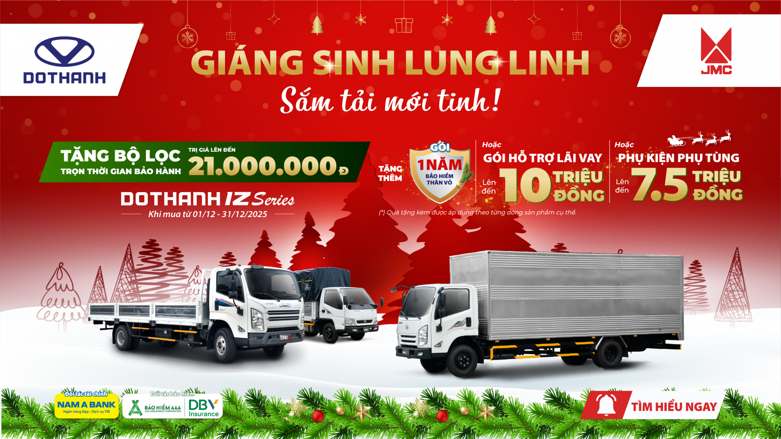 Khuyến mại Tháng 12 khi mua xe tải DOTHANH IZ mới