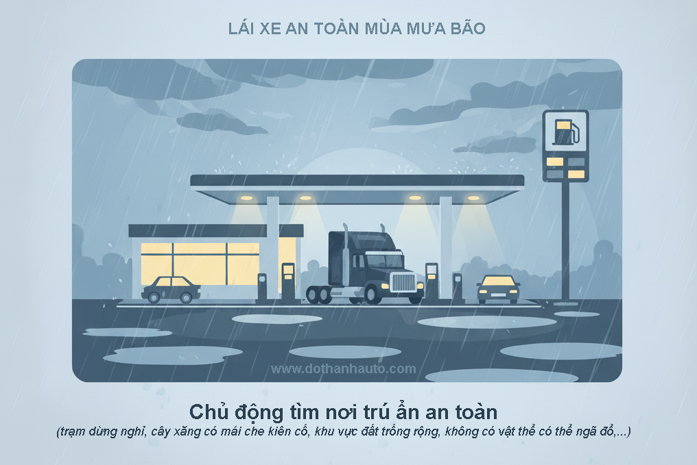 10 NGUYÊN TẮC VÀNG LÁI XE MÙA MƯA BÃO | Lái xe an toàn, chủ động tìm nơi trú trong tình huống nguy hiểm