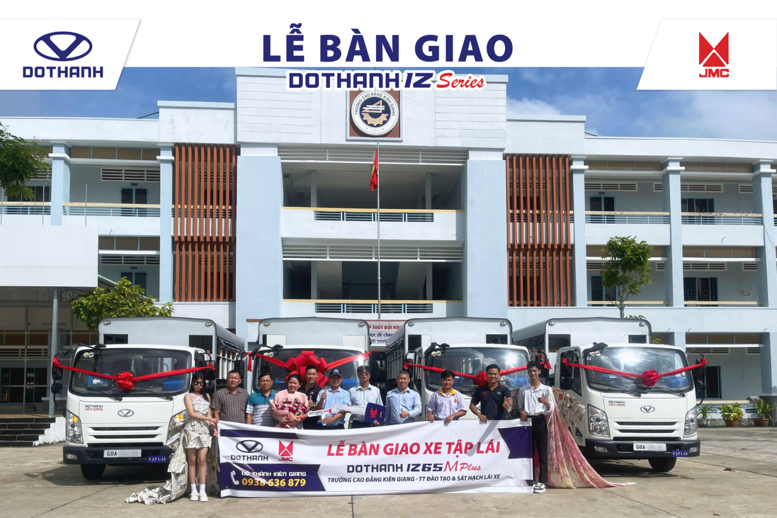 ĐÔ THÀNH KIÊN GIANG TỔ CHỨC LỄ BÀN GIAO LÔ XE TẬP LÁI DOTHANH IZ65M PLUS CHO TRƯỜNG CAO ĐẲNG KIÊN GIANG