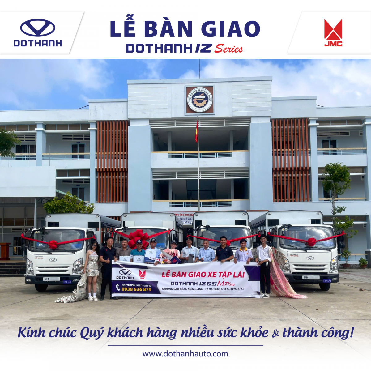 ĐÔ THÀNH KIÊN GIANG TỔ CHỨC LỄ BÀN GIAO LÔ XE TẬP LÁI DOTHANH IZ65M PLUS CHO TRƯỜNG CAO ĐẲNG KIÊN GIANG