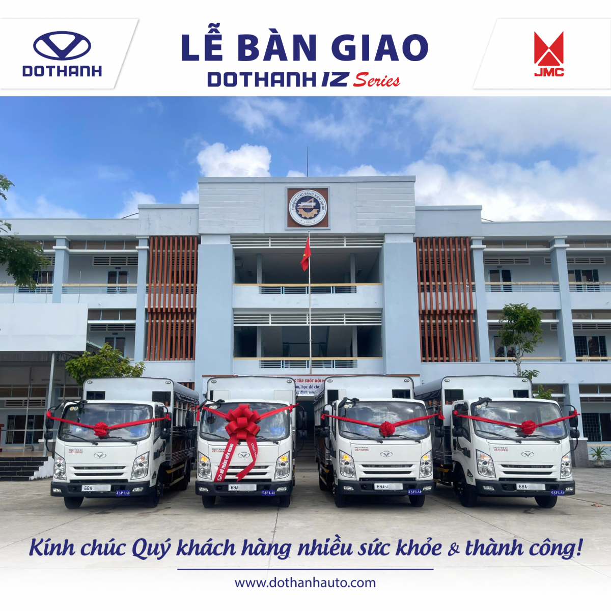 ĐÔ THÀNH KIÊN GIANG TỔ CHỨC LỄ BÀN GIAO LÔ XE TẬP LÁI DOTHANH IZ65M PLUS CHO TRƯỜNG CAO ĐẲNG KIÊN GIANG