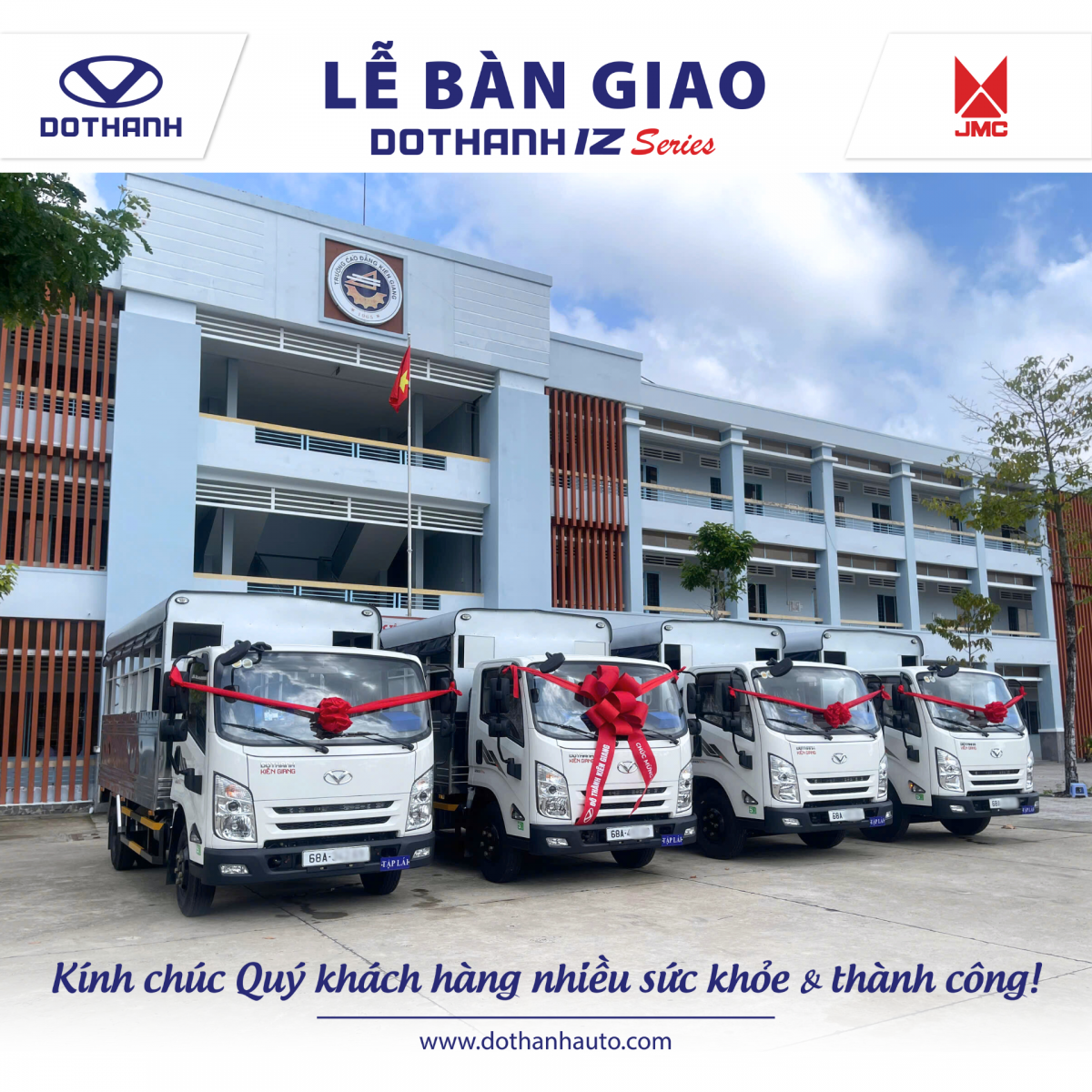 ĐÔ THÀNH KIÊN GIANG TỔ CHỨC LỄ BÀN GIAO LÔ XE TẬP LÁI DOTHANH IZ65M PLUS CHO TRƯỜNG CAO ĐẲNG KIÊN GIANG