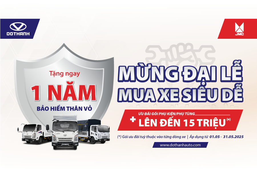Khuyến mãi lớn khi mua xe tải DOTHANH IZ tháng 5