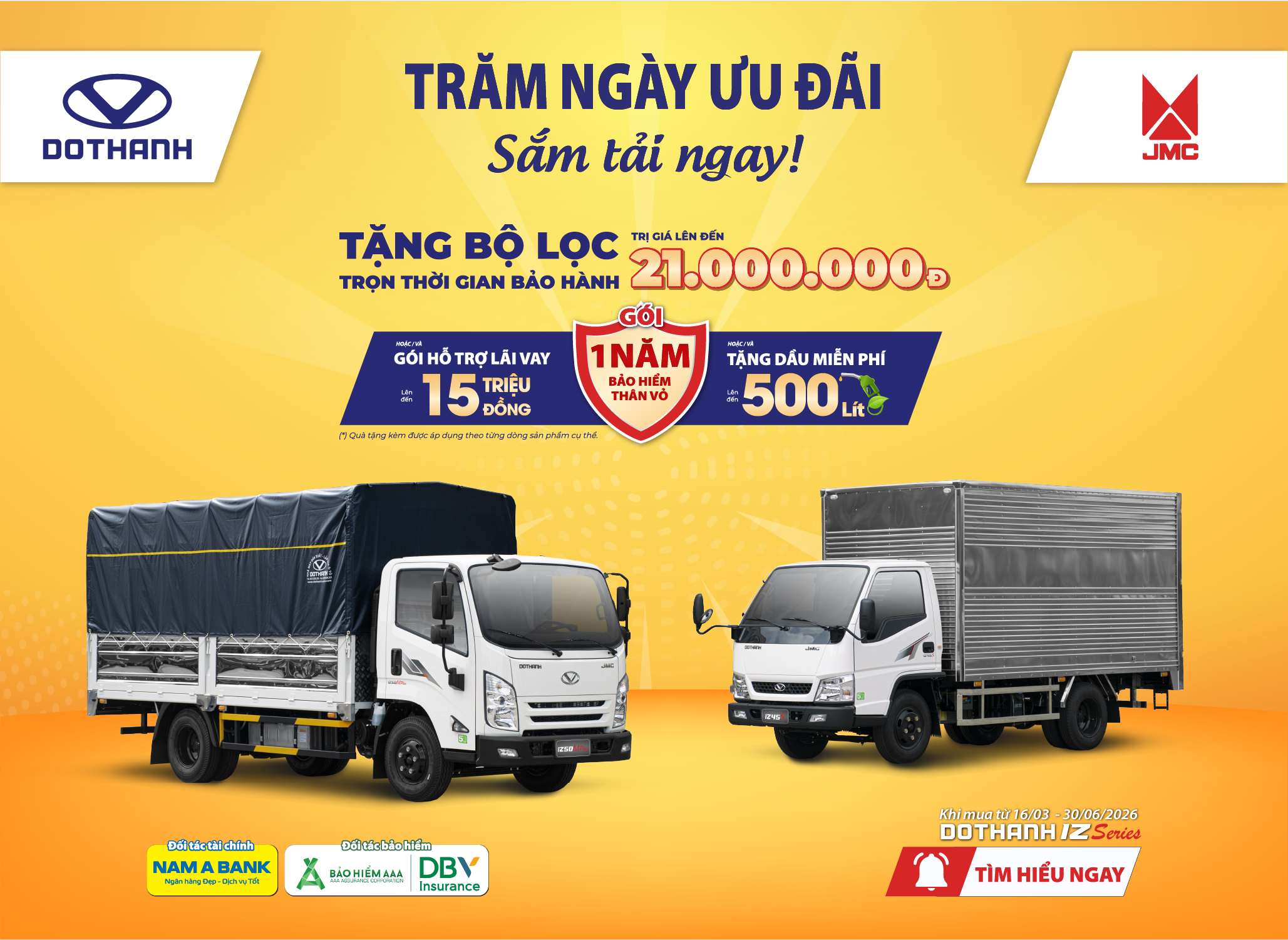 TRĂM NGÀY ƯU ĐÃI, SẮM TẢI NGAY | Khuyến mại xe tải DOTHANH IZ
