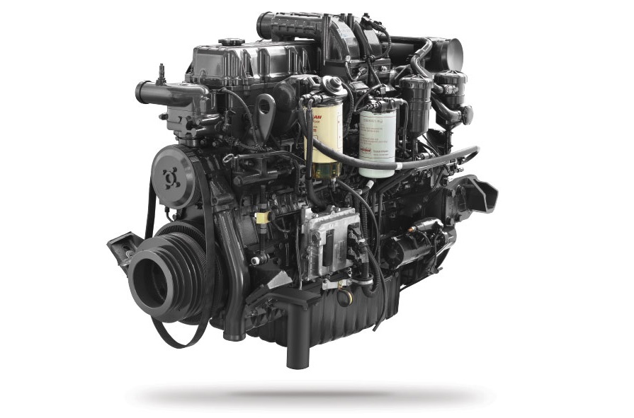Động cơ DOOSAN DL08K Công suất: 350PS/2.100rpm, Momen xoắn: 1.471N.m/1.200rpm, Dung tích xylanh: 7.640cc